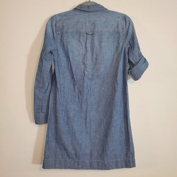 J. CREW CHAMBRAY DENIM DRESS 2 WAY SLEEVES SIZE XS - Picture 7 of 8